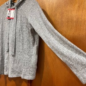 NWT Kenneth Cole Gray Hooded Sweater with Drawstring